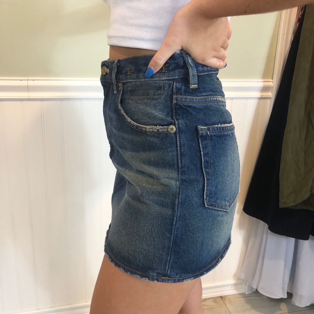 R13 For Barney's Ny High Rise Denim Mini Skirl In Indigo